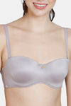 Zivame Marshmallow Padded Wired Low Demi Coverage Strapless - Grey — thumbnail 6